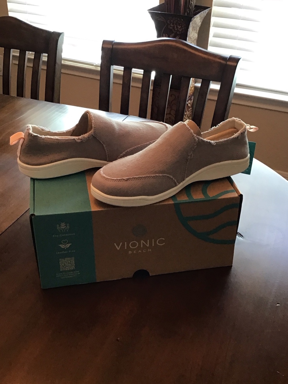 Vionic Women's Slip-On Loafers in Taupe with White Sole
